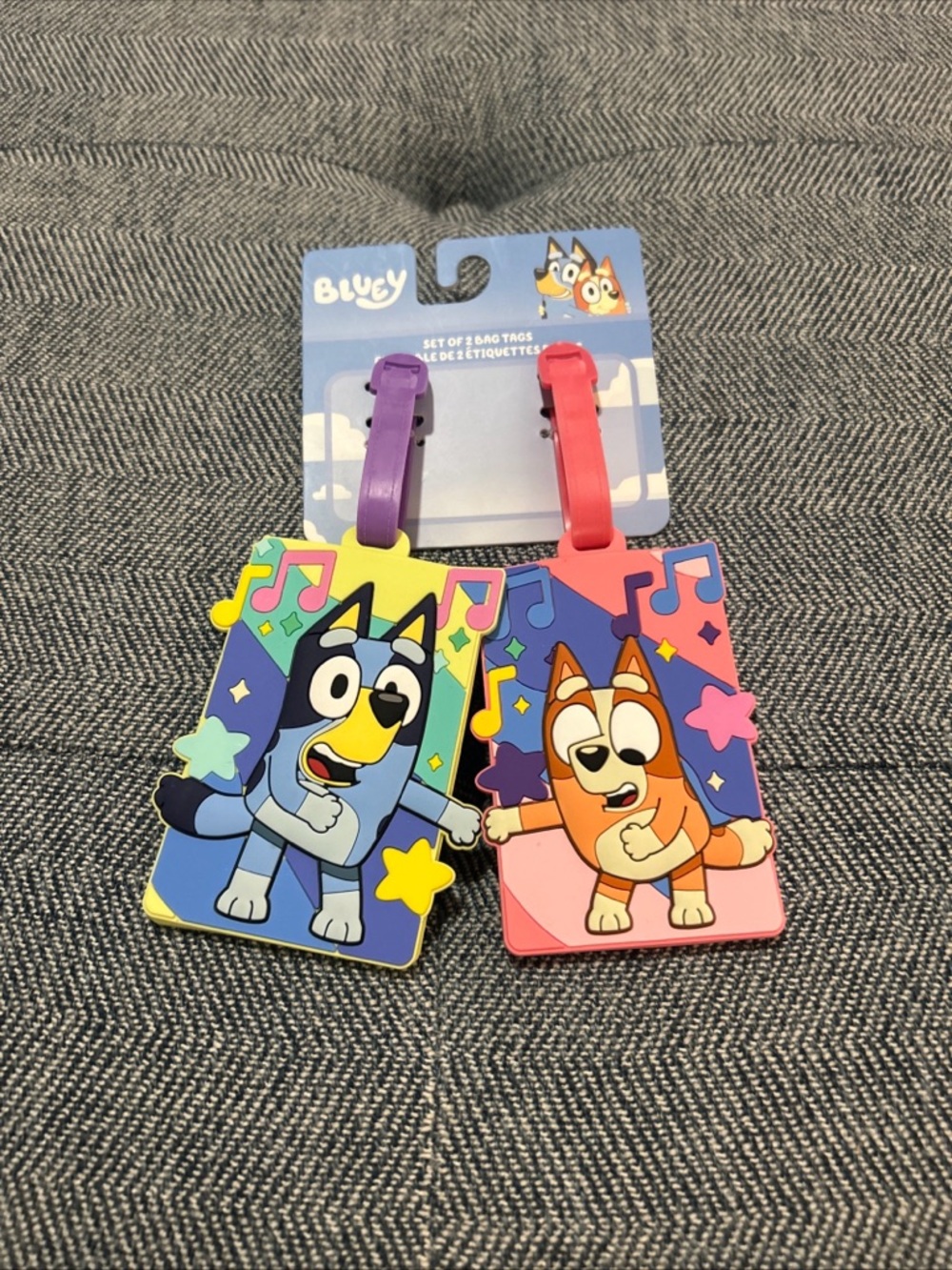 NEW NWT 2 Piece Bluey And Bingo Luggage Tags